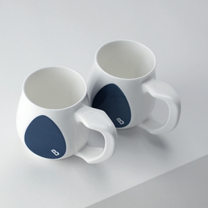 Ceramic dark blue coffee mugs