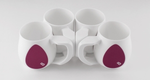 Ceramic purple coffee mugs