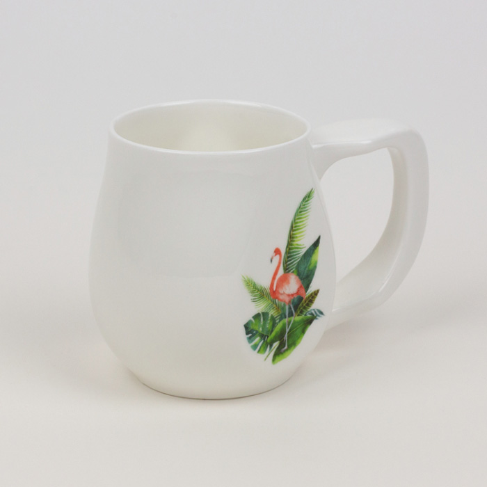 Flamingo mug made from fine bone china and mad in Britain.