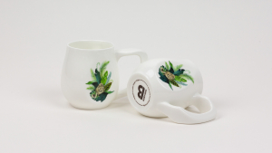 Two Leopard coffee mugs made from fine bone china and mad in Britain.