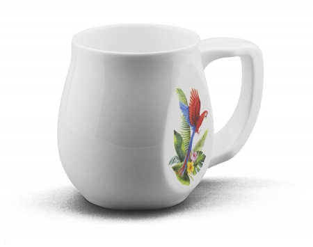 Parrot mug made from fine bone china and mad in Britain.